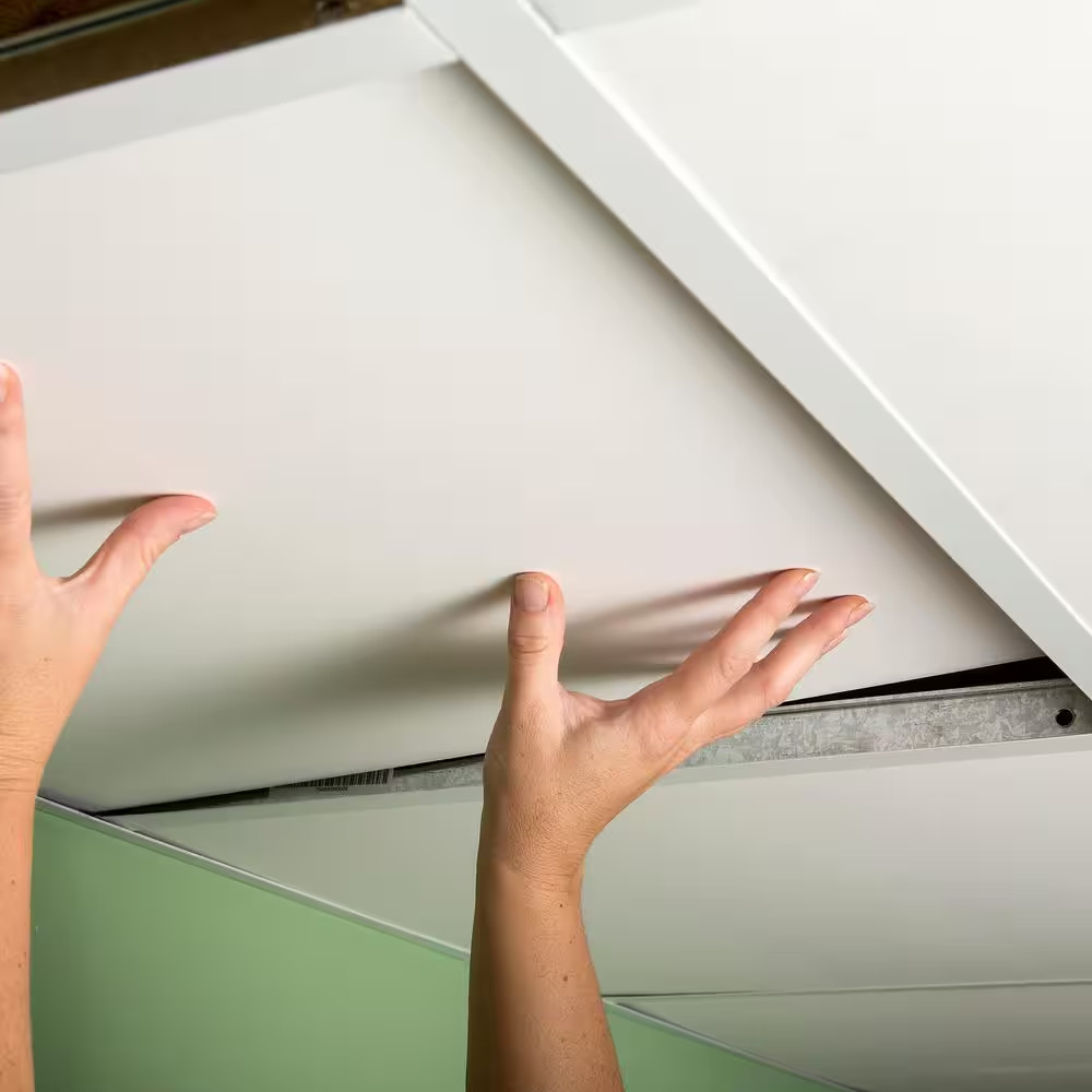 23.75In. X 23.75In. Smooth Pro Lay in Vinyl White Ceiling Tile (Case of 12)