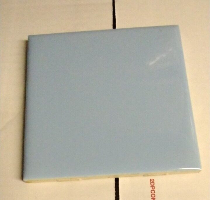 1 Wall Tile Mosaic USA 4-3/8″ Sq. Gloss Baby Blue Ceramic 1950 MCM Retro Vintage