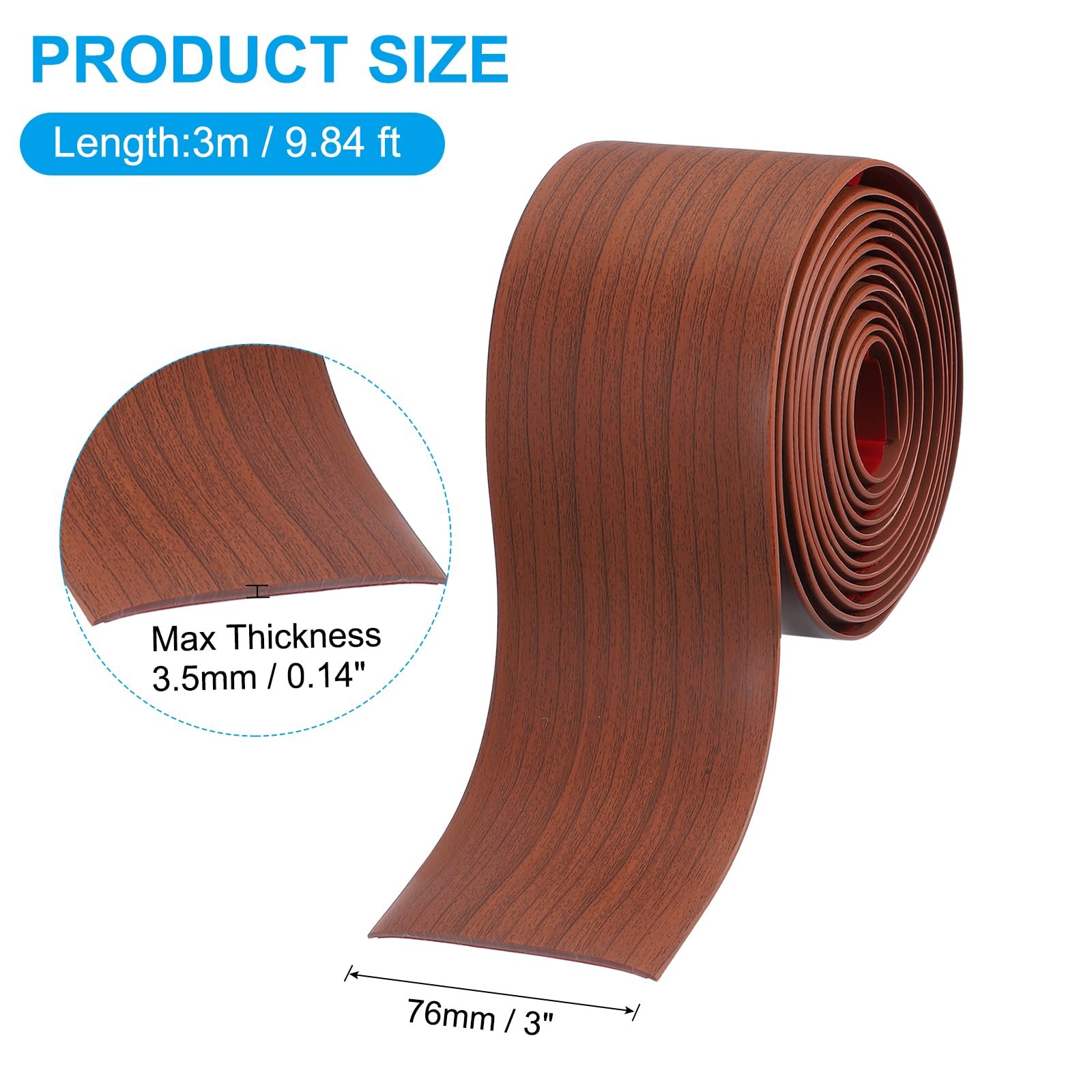 Self Adhesive Floor Transition Strip 10 ft x 3″ Vinyl Flat Divider Flooring f…