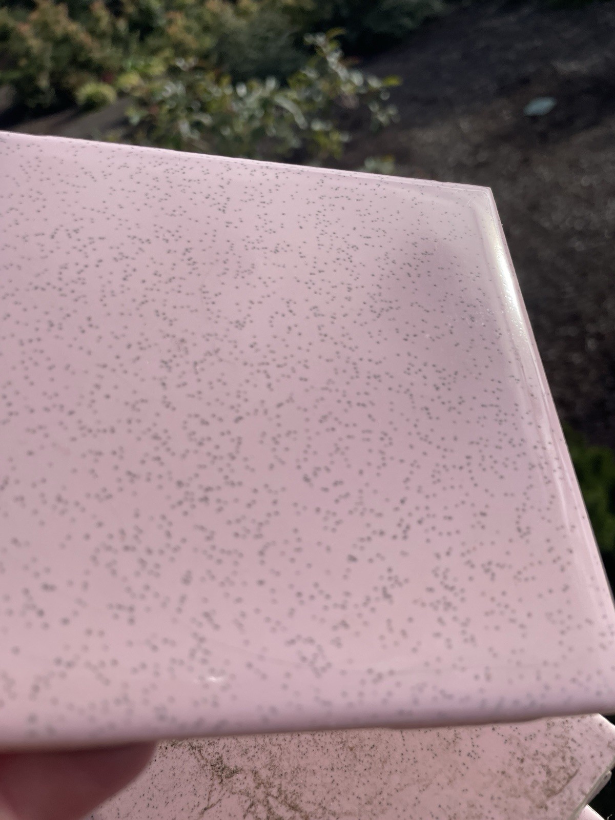 VTG Pink Ceramic Tiles Gray Specked 4” Made in Japan Vico Lot of 15 + 6 Extra