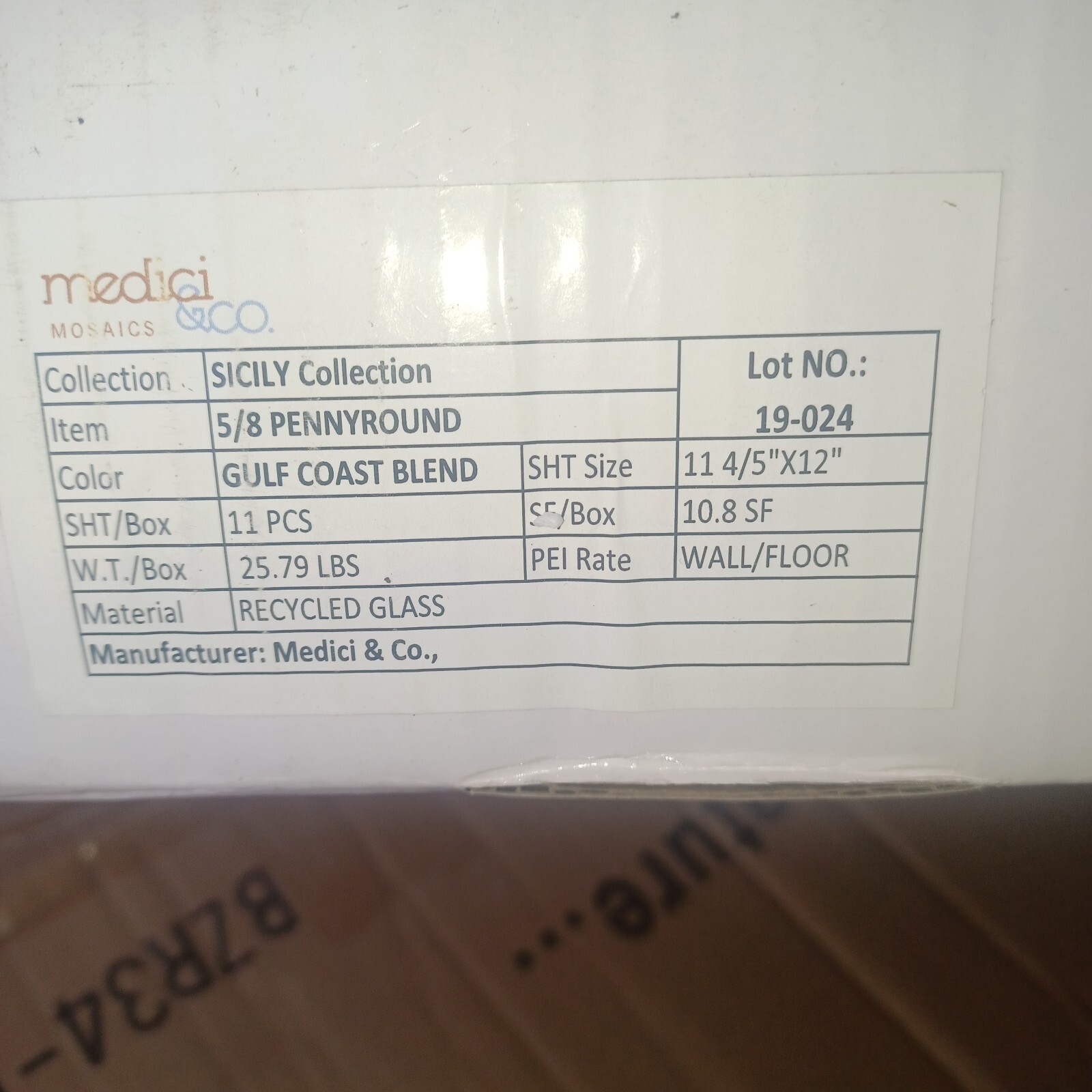 Medici Sicily 5/8 Pennyround Gulf Coast Blend Glass Tile 2 cases 22 sheets .63″