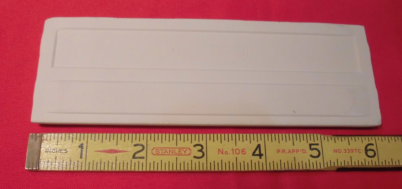 1 pc. Chark White: Glossy Ceramic Bullnose Tile by Wenczel 2″ X 6-1/16″ NOS