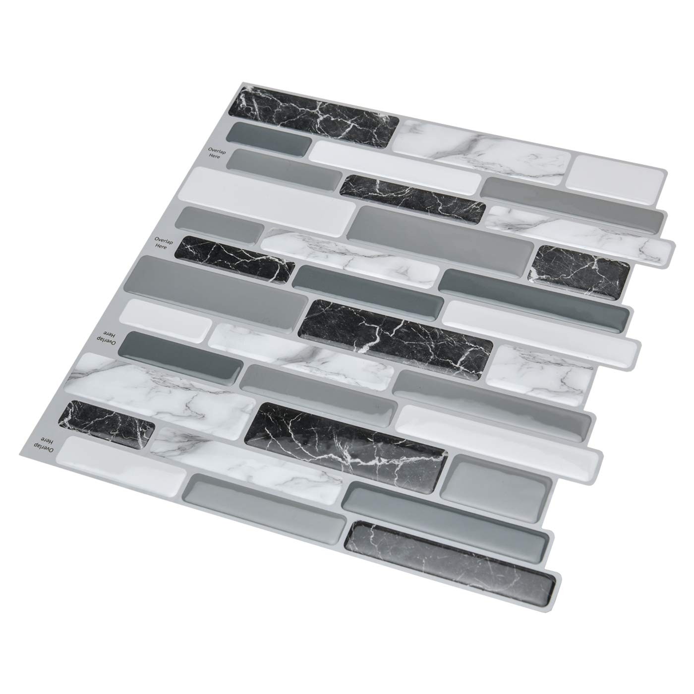 Art3d 10-Sheet Peel and Stick Kitchen 12″ x (10 Sheets), Gray Marble