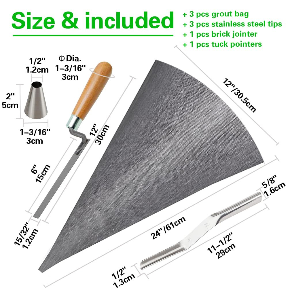 3 Pack Tile Grout Masonry Mortar Bag, 12″ by 24″ Heavy Duty Cement Sealer Bag…
