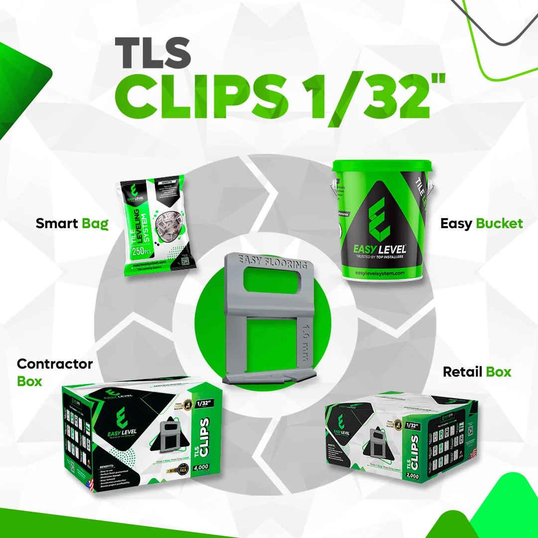 Tile Leveling System Clips 1/32″ (1.0 mm) – Standard Spacers
