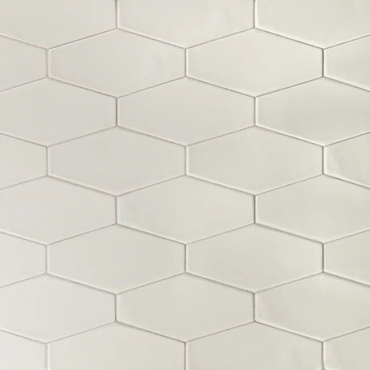 8 x 6 x 3″ NEW VTG 40 TILES WHITE LACE HEXAGON wall DALTILE Natural Hues Ceramic