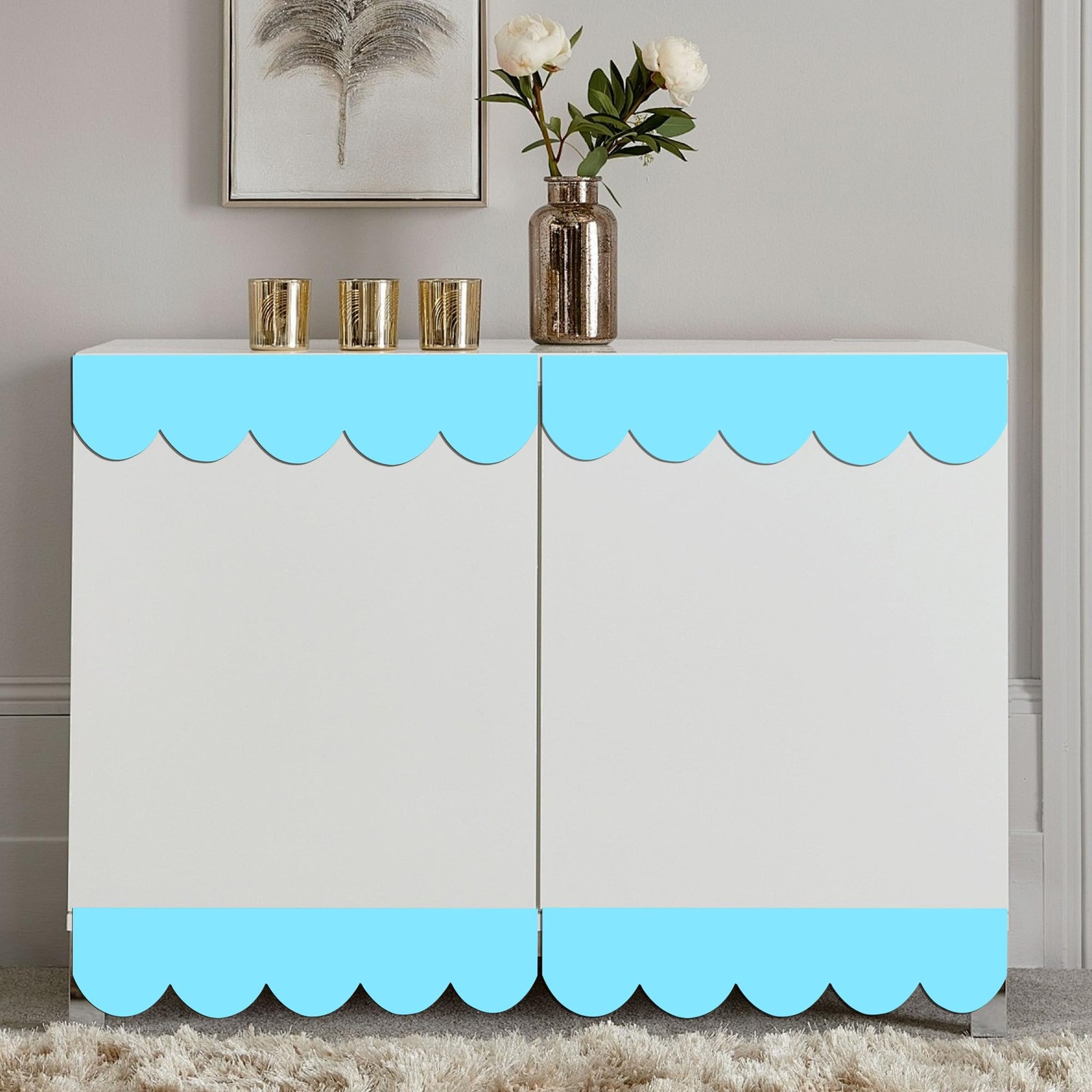 8 Pack Unfinished Scalloped Wood Trim, Unfinished Wooden Scalloped Moulding T…
