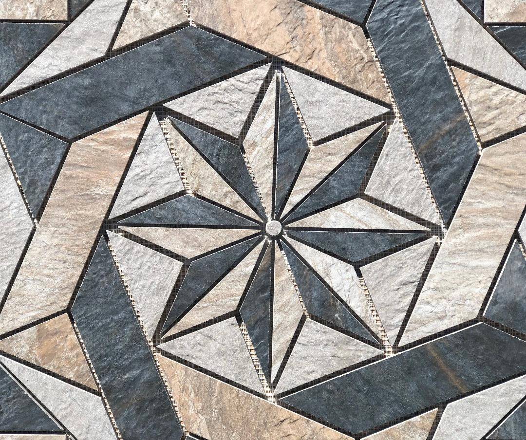 36″ x 36″ Porcelain Tile Medallion Mosaic – Happy Floors Fitch tile series