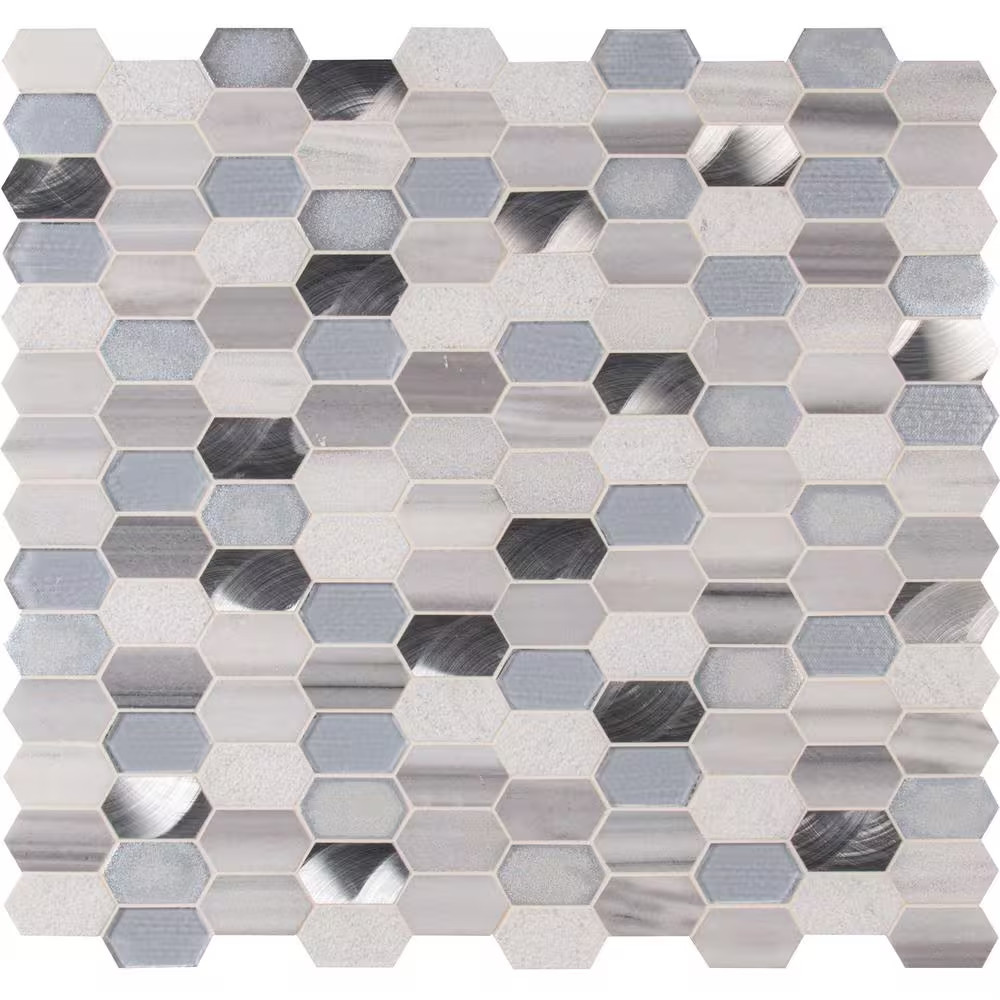 Harlow Picket 11.5 In. X 12.4 In. X 8 Mm Textured Multi-Surface Mesh-Mounted Mos