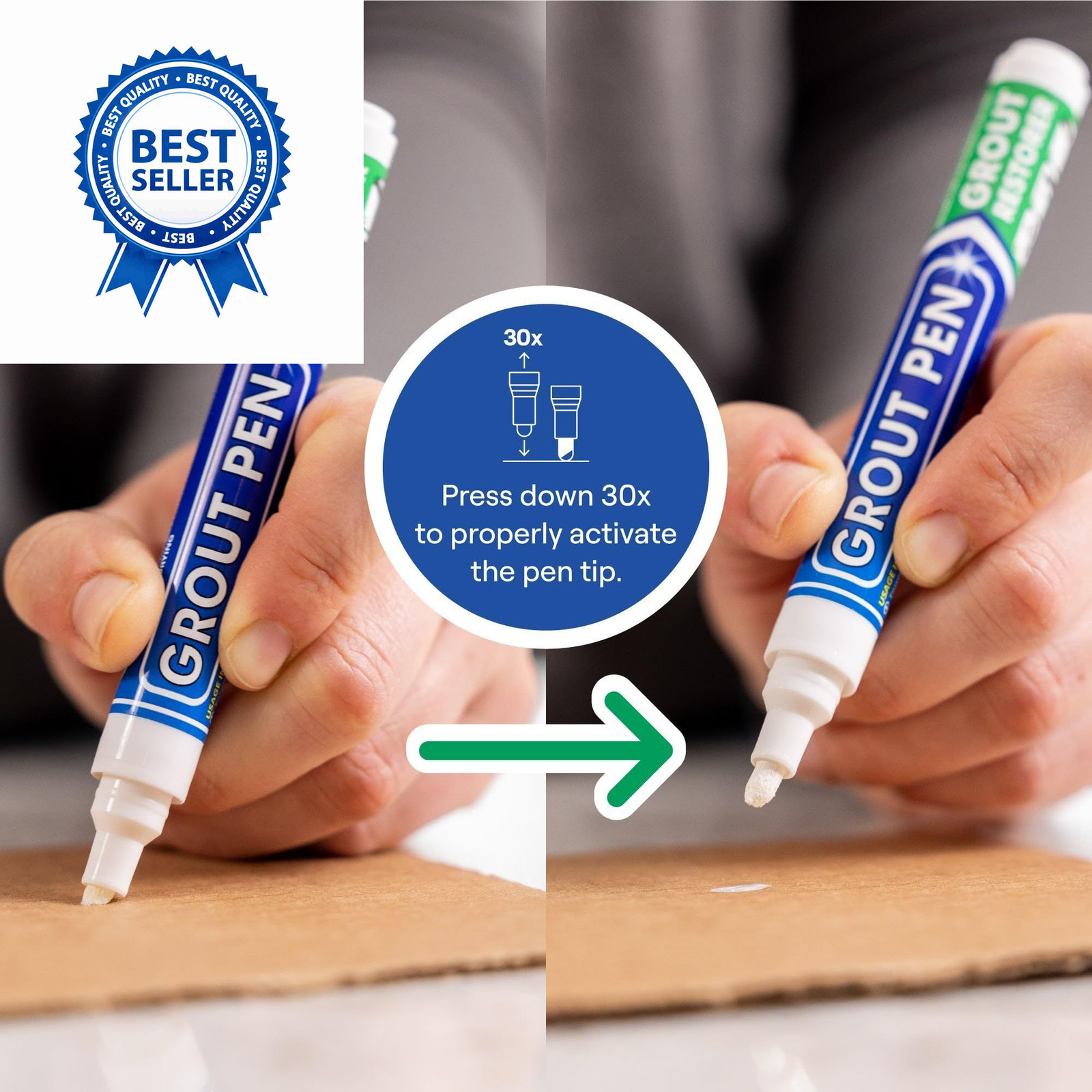 Grout Pen White Tile Paint Marker: Waterproof Paint, Narrow Tip,