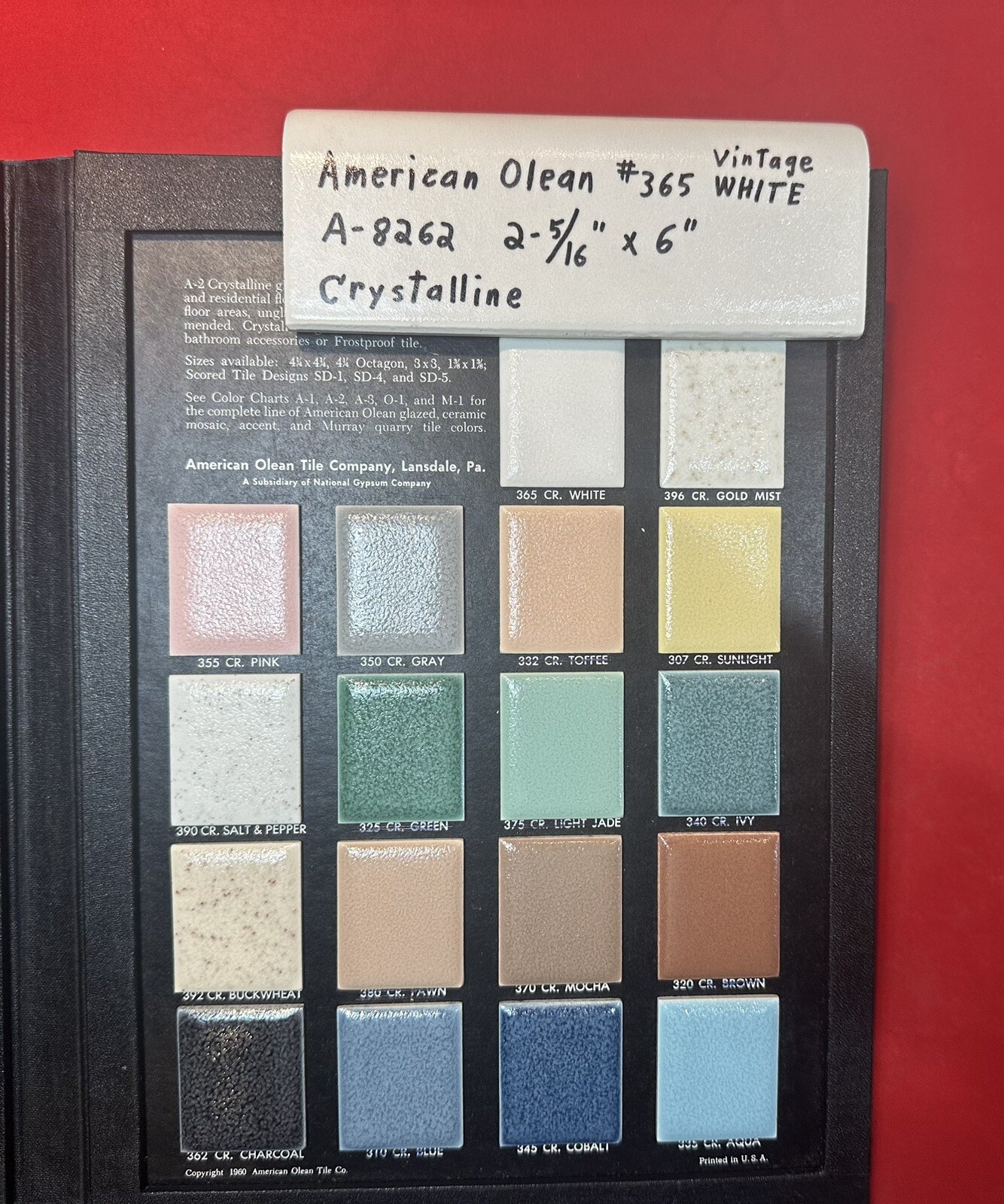 1pc. Off-White V-Cap Crystalline Ceramic Tile: Counter-Top Edging American Olean