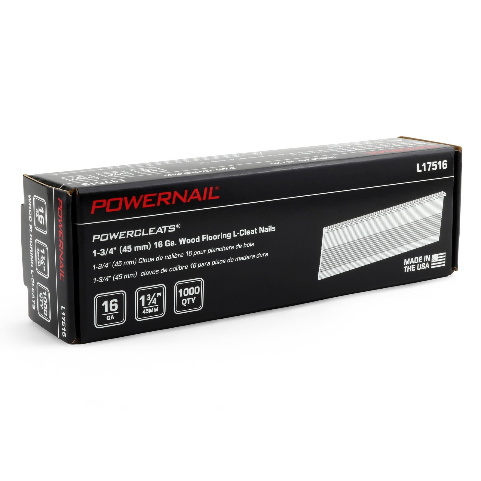 1000 Box L17516 16 Gauge 1-3/4 Inch Length L-Cleat Nails Hardwood Flooring