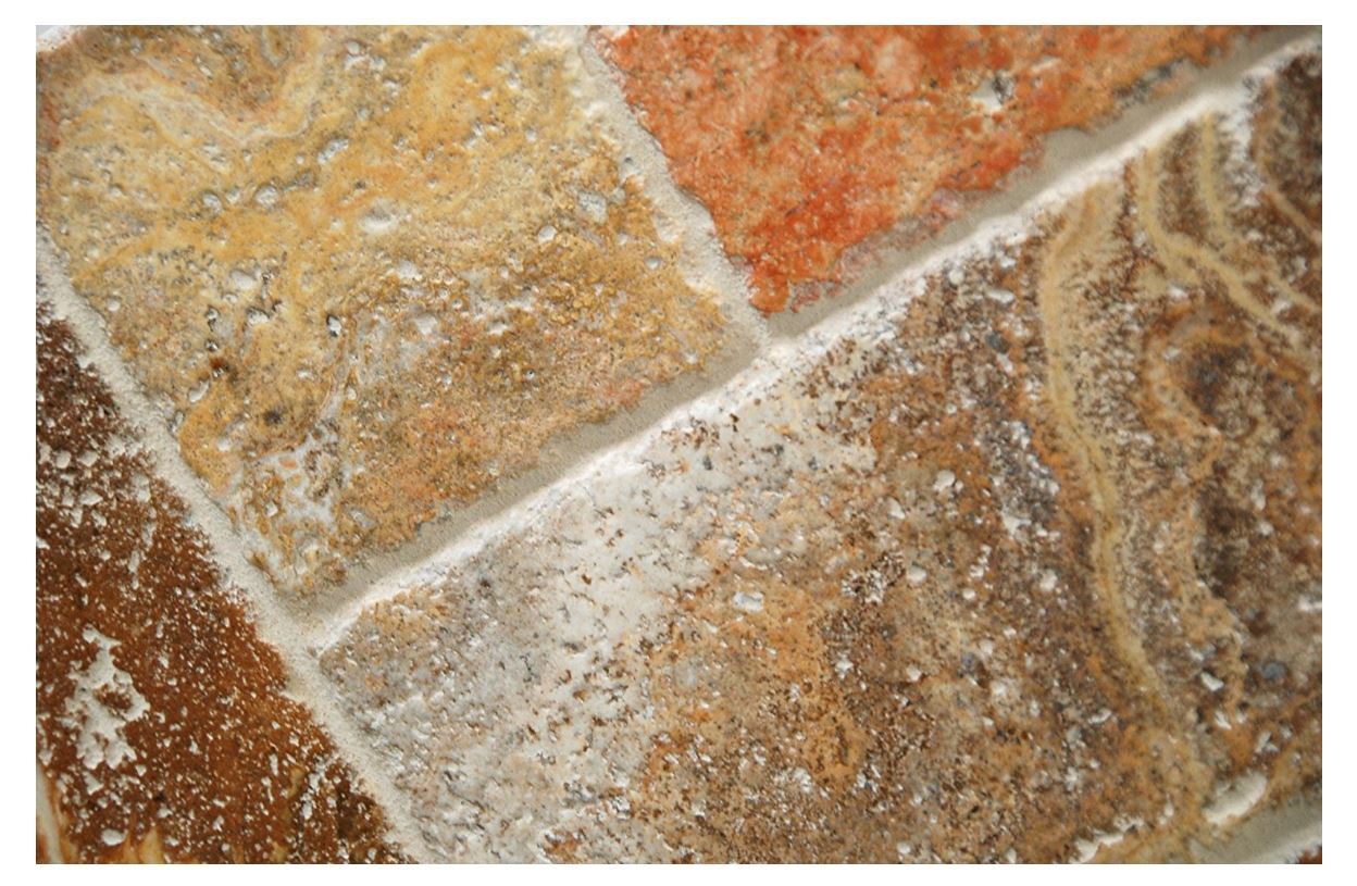 Scabos Travertine ROMAN / MIDI Versailles Pattern Tiles, Brushed and Chiseled