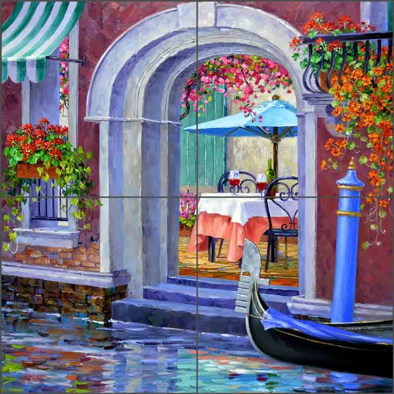 Venice Tile Backsplash Senkarik Mediterranean Cafe Art Ceramic Mural MSA210