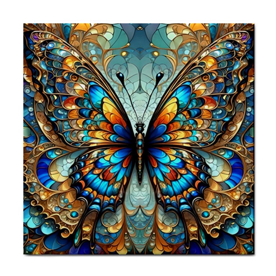 Ceramic Tile Green Butterfly 4 Mosaic 4.25×4.25, 6×6 or 8×8 inches Printed in US