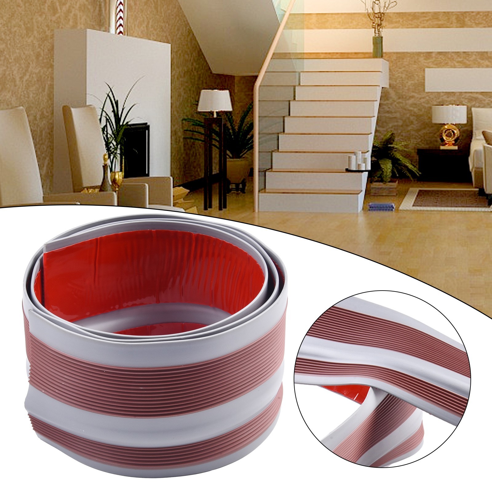 100cm Stair Case Nosing,PVC 5cmx2cm Tair Anti Slip Nosing Rubber Angle Step-Edge
