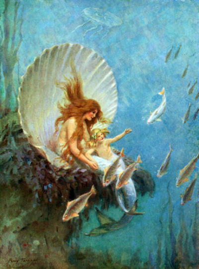 Mermaid Princess Percy Tarrant Seascape fish Ocean ceramic tile mural backsplash