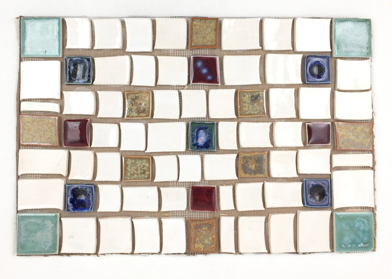 Handmade Tile Mosaic Panel Backsplash 1/4″ Thick, 11.5″ x 17.5″ Mounted On Mesh