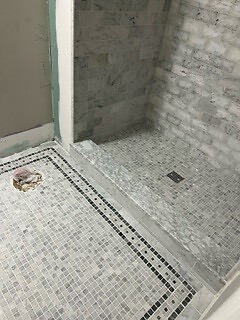 K22XH Bardiglio Gray Marble Square Mosaic Tile Honed 5/8×5/8 Grid