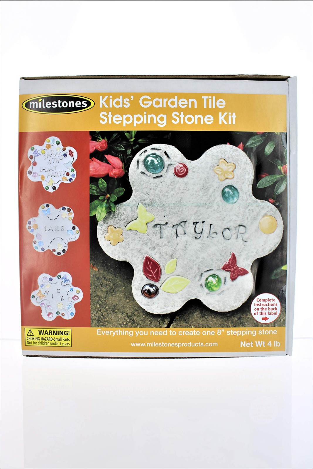 Kids Garden Tile Stepping Stone Kit, Multi-Color