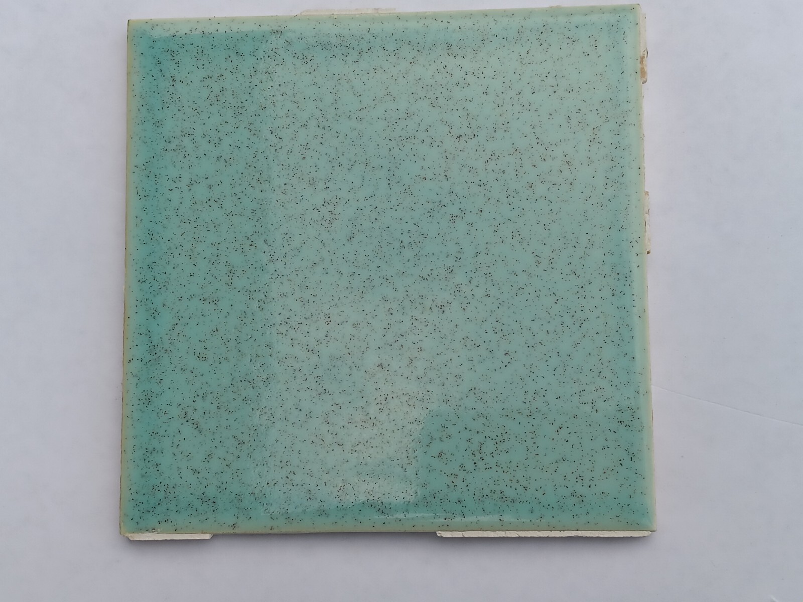Atco USA 4-3/8″ Sq. Turquoise Speckled Brown 1 Ceramic Wall Tile 50s 60s VTG BR