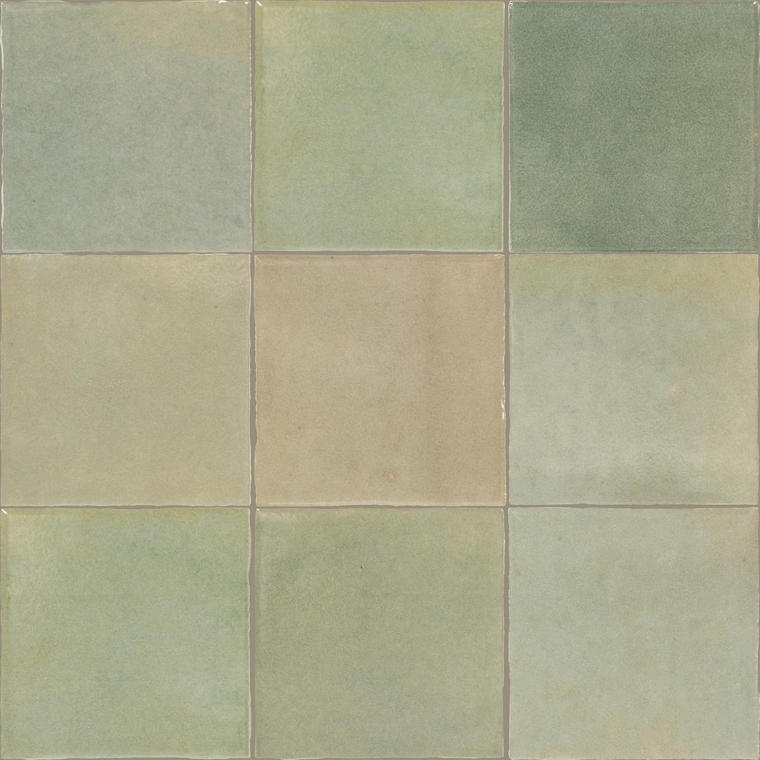 Zellige 4″ X 4″ Ceramic Wall Tile in Glossy Salvia (7.98 SQFT per Carton) (76 PC