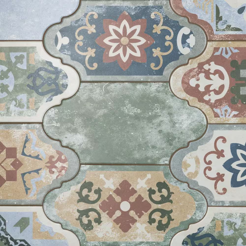 Corinto Provenzal Colors Mix 6-1/4 In. X 12-3/4 In. Porcelain Floor and Wall Til