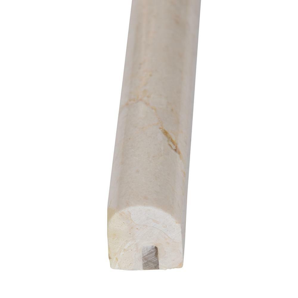 Cream Marfil 3/4″ X 12″ Pencil Liner Trim Marble Polished Pencil Molding Tile
