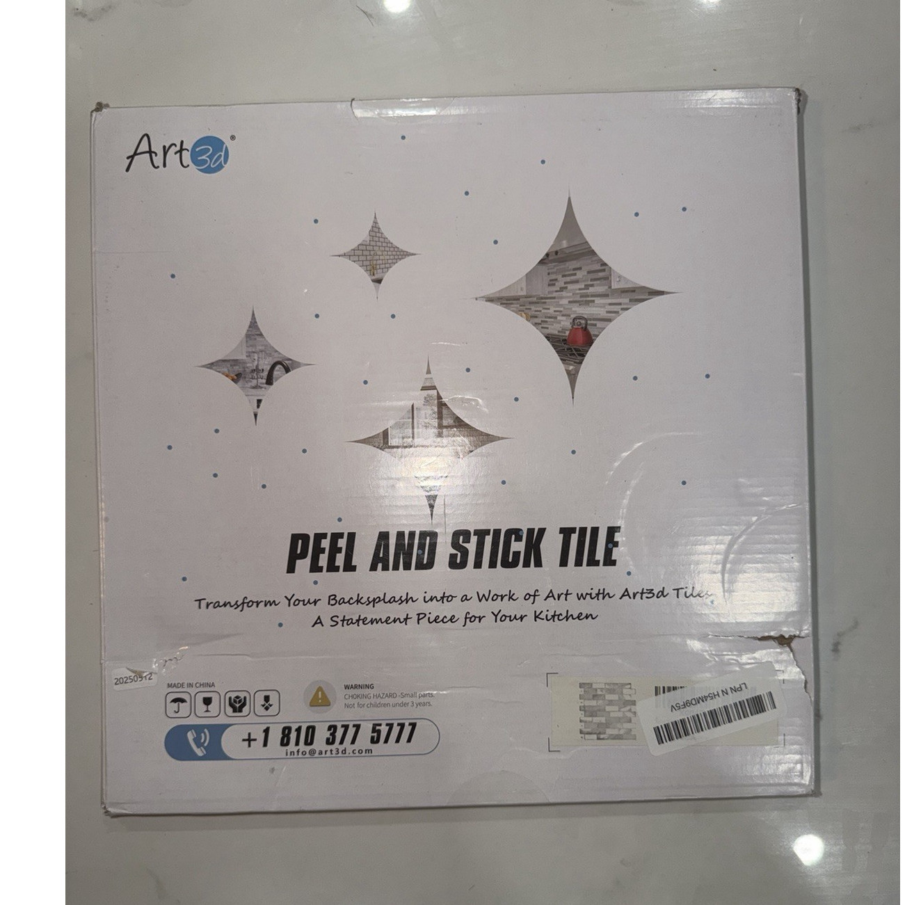 Art3d Peel-and-Stick Jagged Edge Backsplash Tile for Kitchen Backsplash