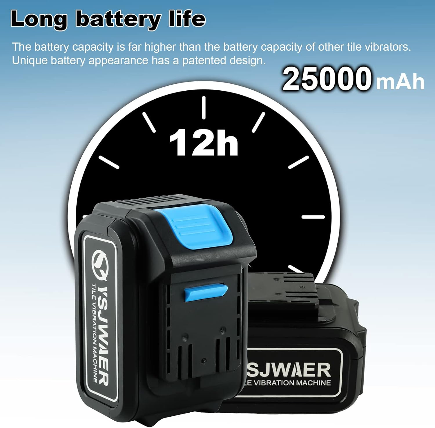 Automatic Tile Vibration Tool – 25000mAh, 6 Speed, 160mm Suction Cup