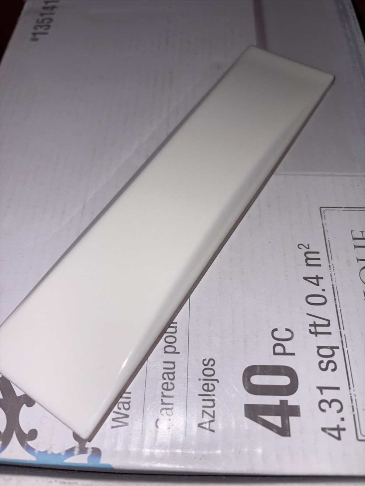 Boutique White Wall Tile #1351416 Glazed Ceramic 2” X 7. 7/8” Weave Curve 80pc