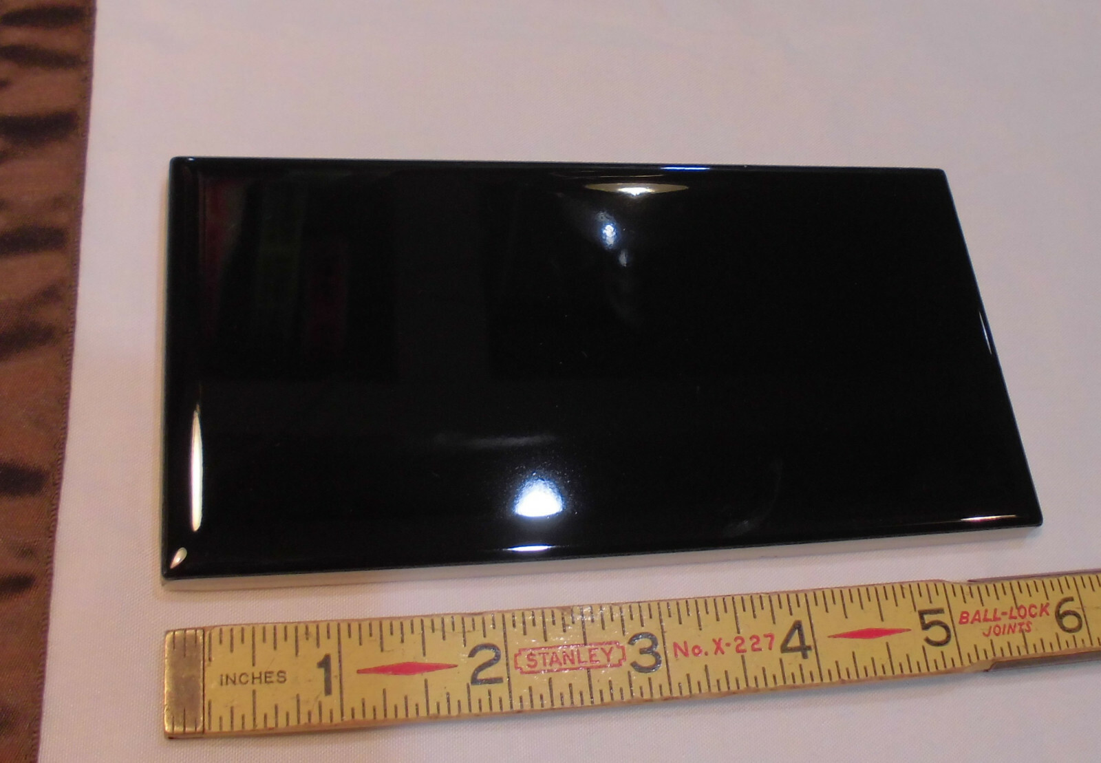 10 pcs. *Gloss Black* 3″ X 6″ Subway Ceramic Tiles; by American Olean, New Stock