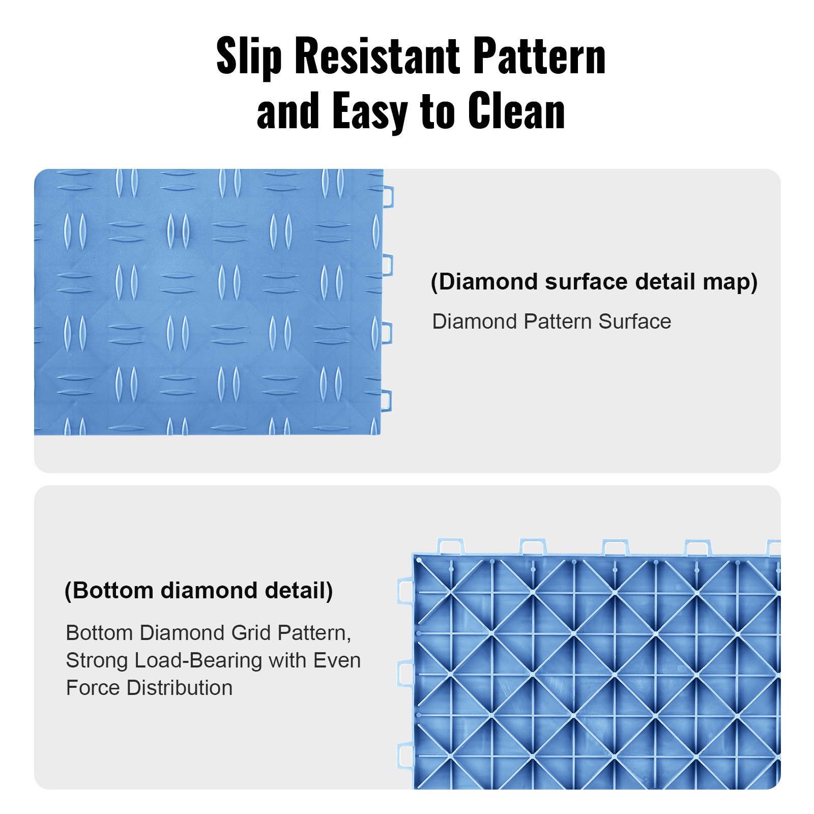 Uimoso Interlocking Garage Floor Tiles 12×12 in, 50-Pack, Blue