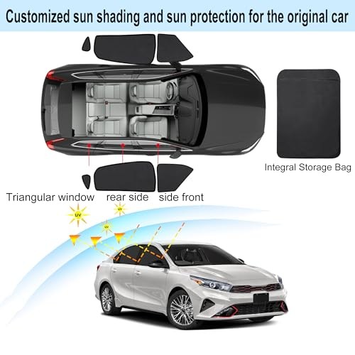 Front Side Half Window Shade Foldable Custom Fit for (6PCS) 2019-2023 Kia Forte