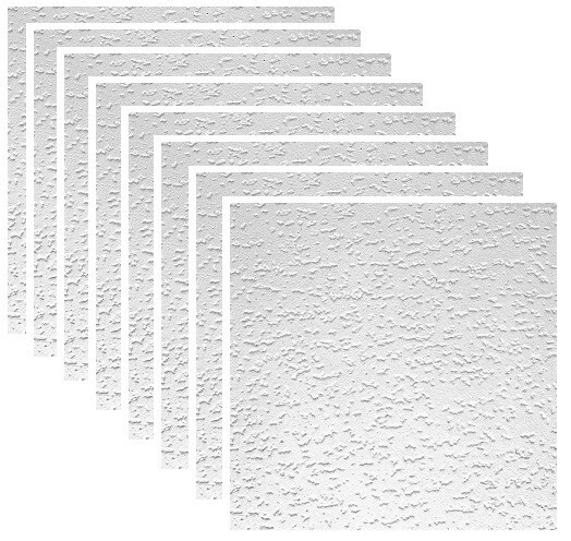 USG 4240 12″ x 12″ Tivoli Textured Tongue In Groove Ceiling Tiles – 8 Pack