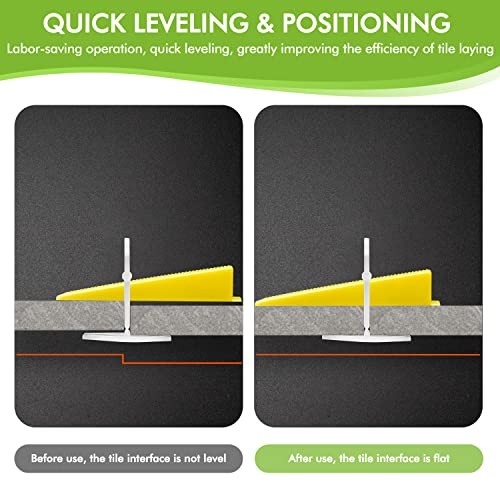 Tile Leveling System 1/16”Kit, 600pcs Tile Leveler Spacers Clips+200pcs 1/16″
