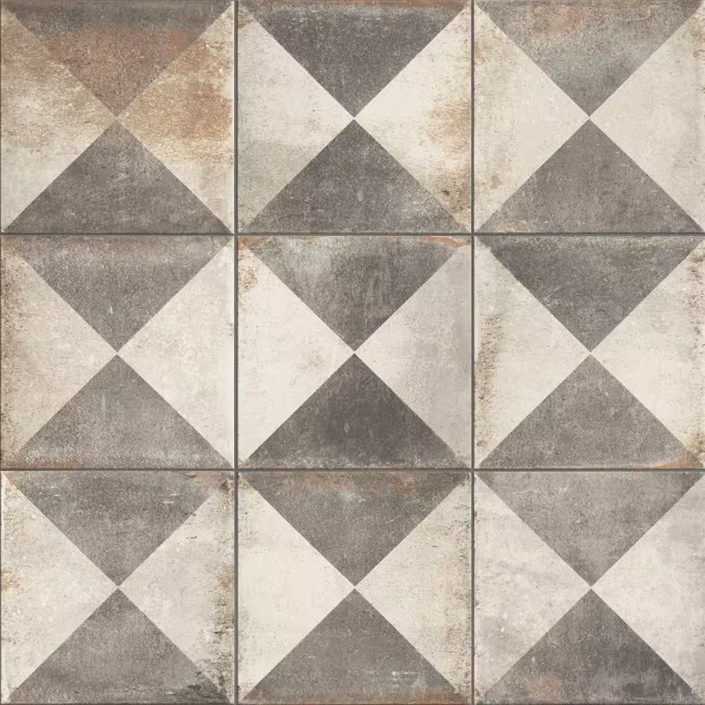 D’Anticatto Decor Triangoli 8-3/4 In. X 8-3/4 In. Porcelain Floor and Wall Tile