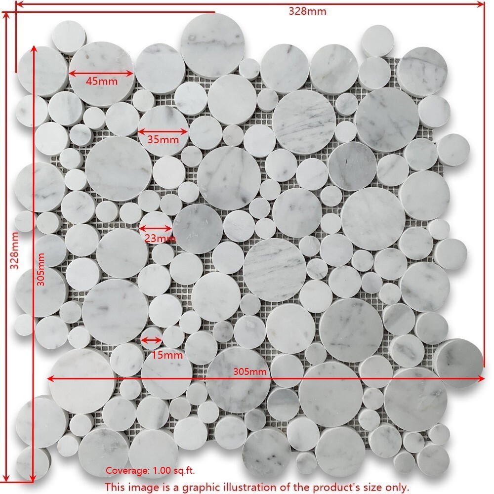H92XH Golden Beach Moleanos Beige Limestone Bubble Round Mosaic Tile Honed