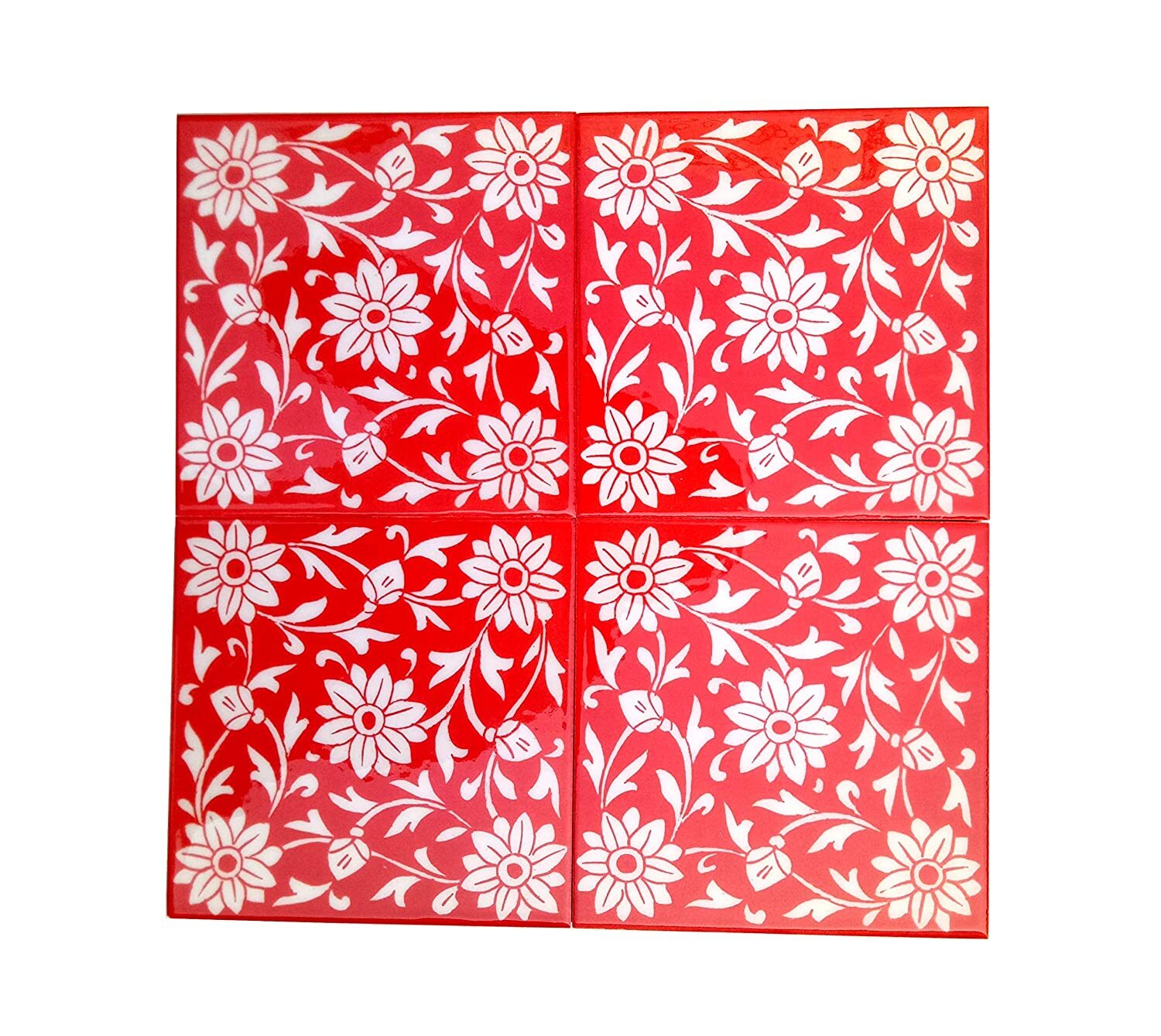 Home Decor Tile Ceramic High Lighter Wall Bathroom Tiles 6 x 6 Inch Set of 4