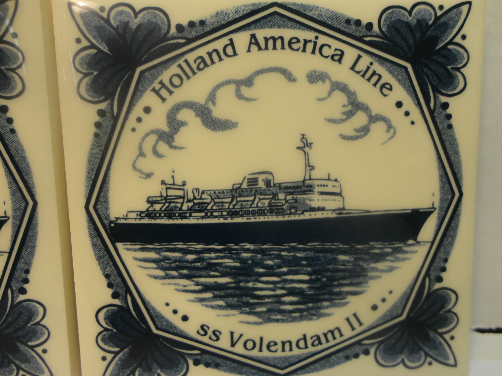 Holland American Line SS Volendam II Tile, 3 7/8″ X 3 7/8″ (Pre-Owned/EUC)