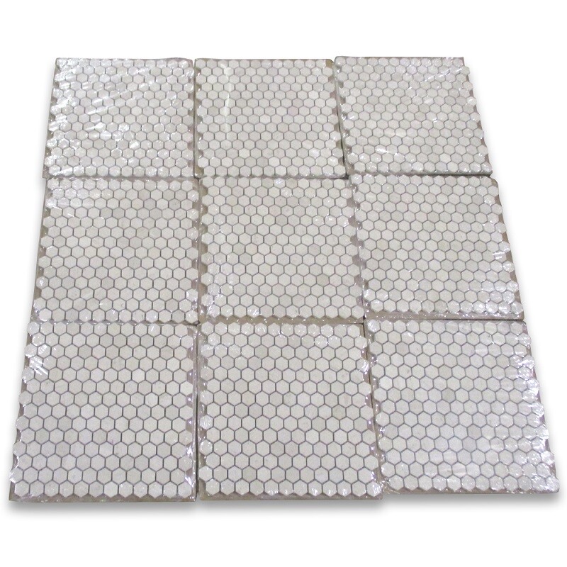 H31XH Golden Beach Moleanos Beige Limestone 1″ Hexagon Mosaic Tile Honed
