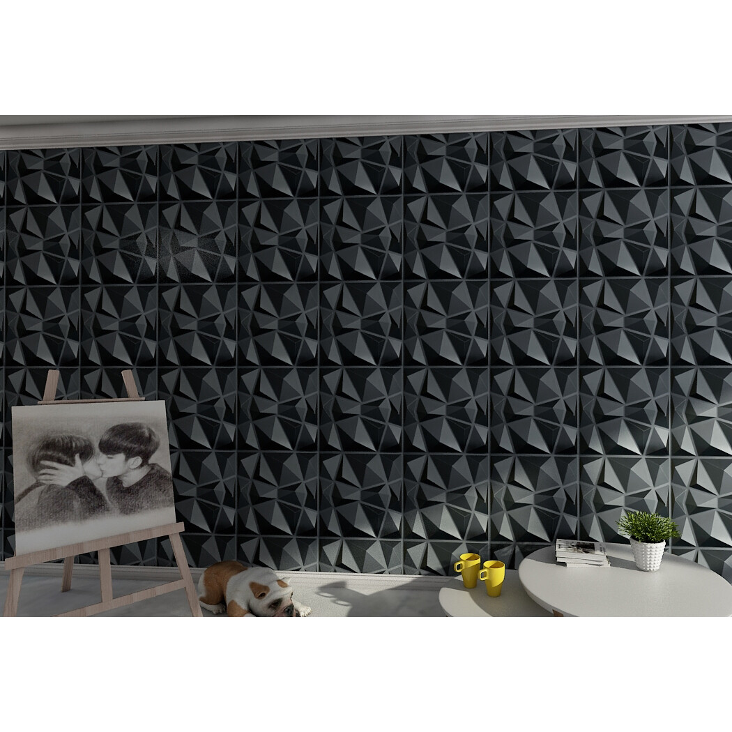 Art3d 3D PVC Wall Panels Home Decor TV Background Board, 19.7″ x 19.7″ (12 Pack)