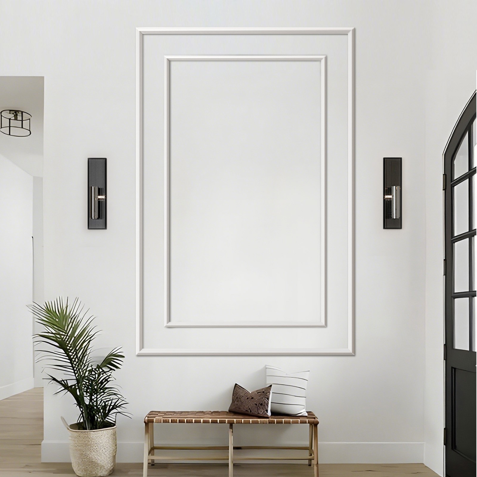 Pre-Cut Wall Molding Kit 3D Wainscoting Panels Ready to Assemble Interior Decor