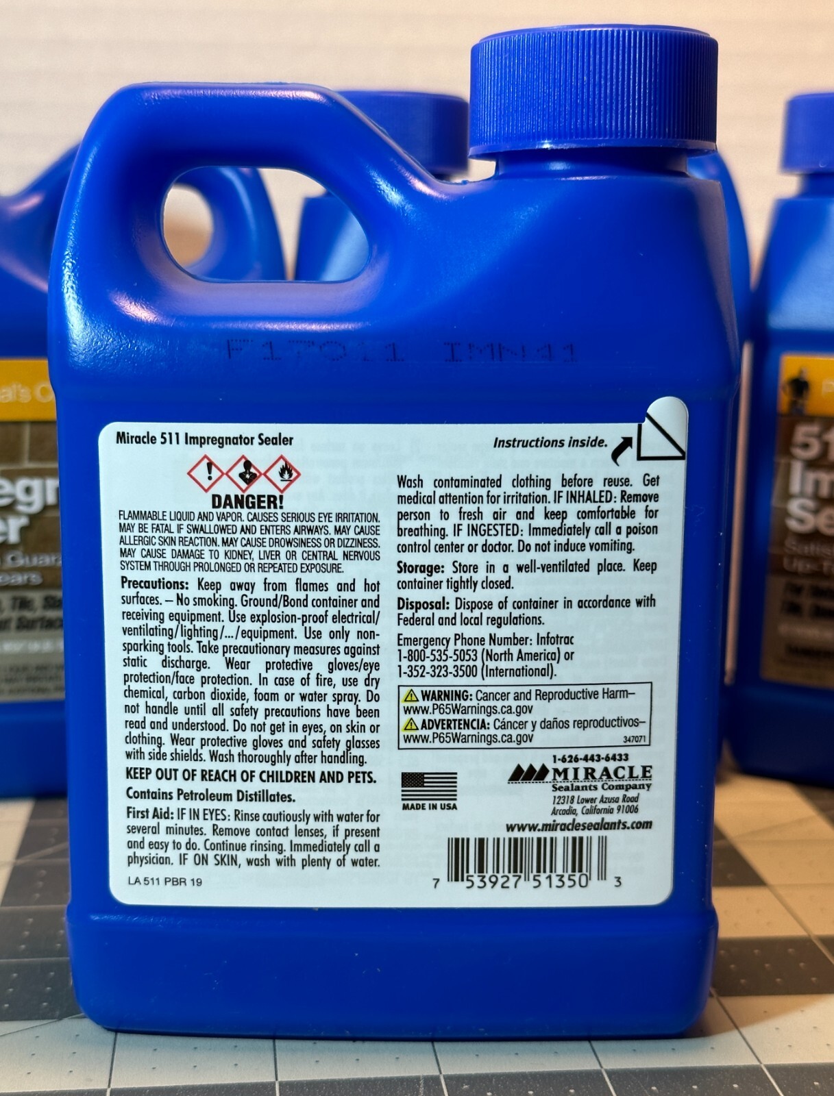 (4) Rust-Oleum® Miracle Sealants™ 511 Impregnator Sealer * 4 PINTS * #511PT