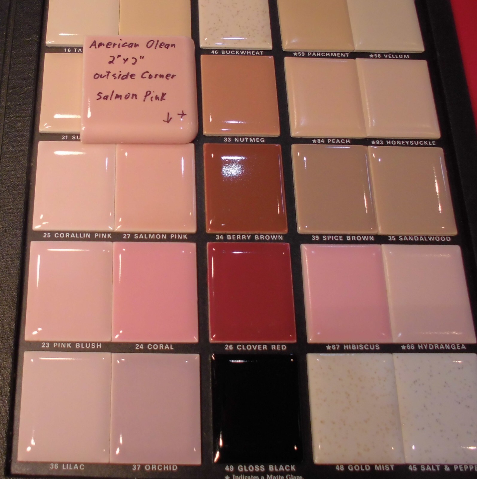 1 pc. Salmon Pink: 2″ X 2″ X 5/16″ Glossy Ceramic Surface Bullnose Corner Tile