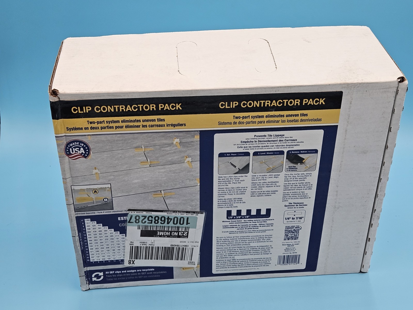 QEP LASH Tile Leveling System, Part A, Clips for 1/16″ Grout (1,000 Pack)