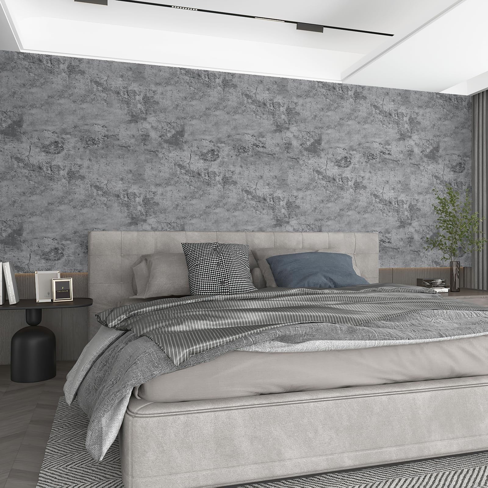 BAYYA Concrete Wallpaper Countertops Contact Paper Grey Cement Wallpaper Peel…