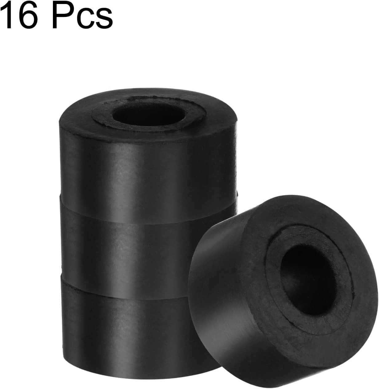 uxcell 16pcs Rubber Spacers 20mm OD x x 8mm ID x 10mm Height, Balck