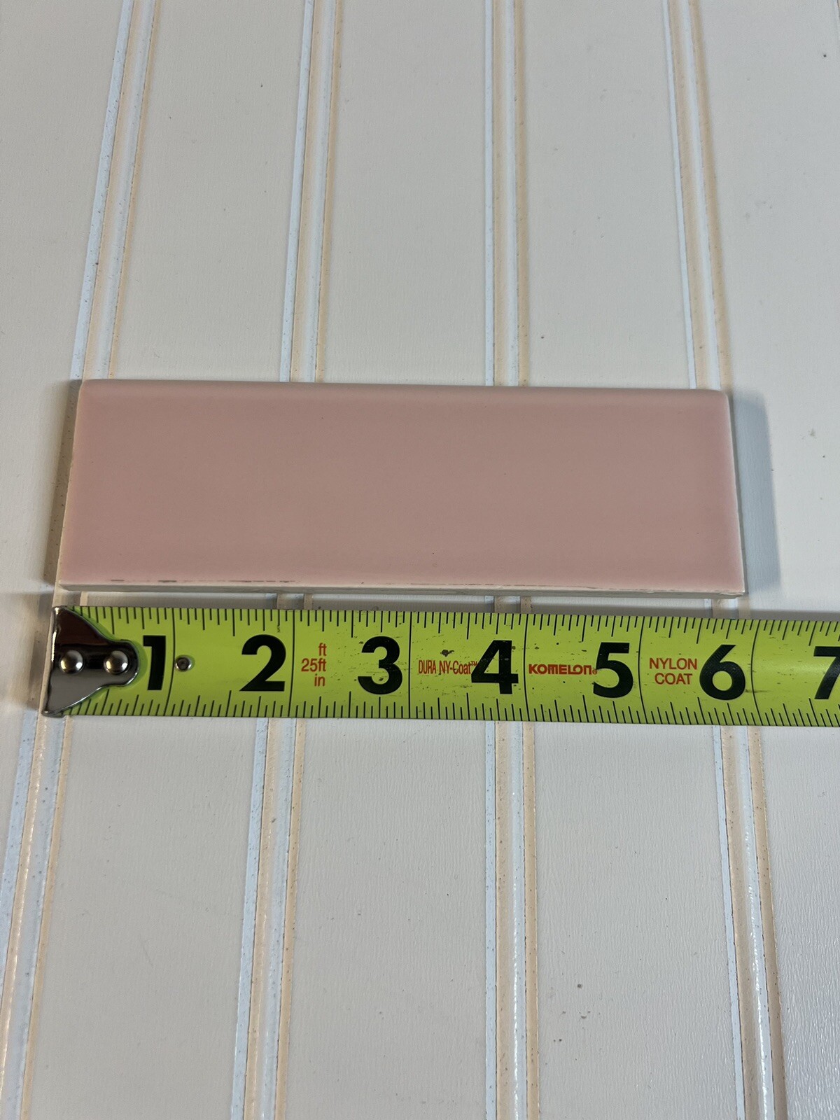 2 pcs S4269 2×6 American Olean “Blush Pink” Ceramic Bullnose Tile – Used