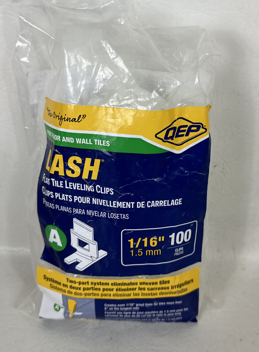 LASH Flat Floor and Wall Tile Leveling System, Clips Part A – Open package of 90